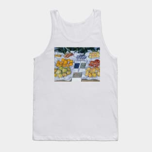 Fruit Displayed on a Stand by Gustave Caillebotte Tank Top